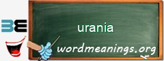 WordMeaning blackboard for urania